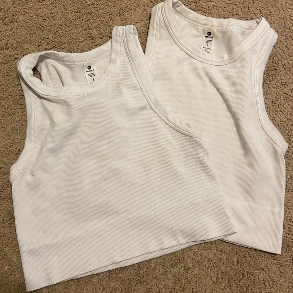 2-piece Ribbed Seamless Crop Tank set - Size S